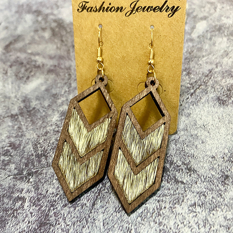 Wholesale Leopard Print Cow Print Western Style Hollow Leather Earrings